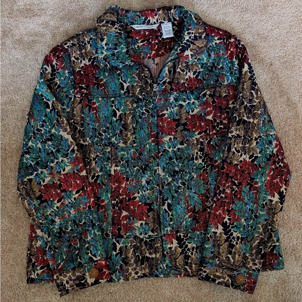 Draper's & Damon's Floral Tapestry Jacket - Size XL